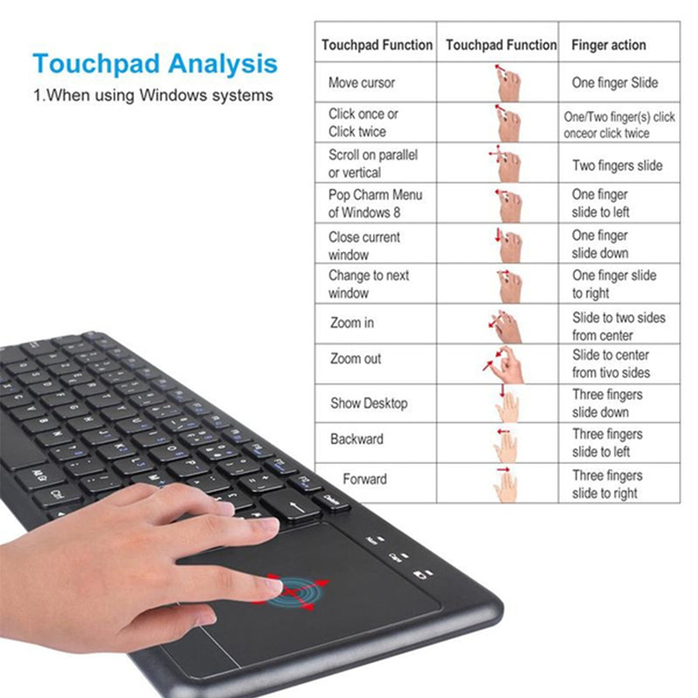 78 Keys 2.4G Wireless Mini Keyboard with Mouse Pad- Battery Operated_11
