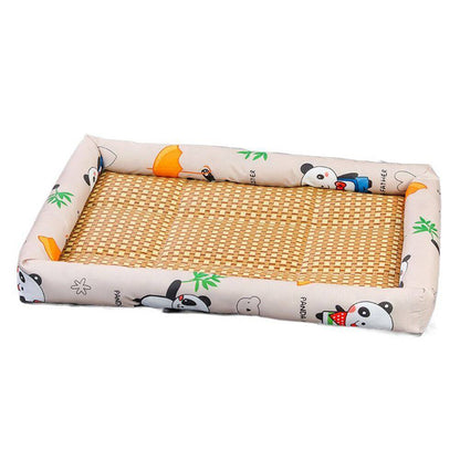 Anti-Scratch Non-Slip Washable Mattress Summer Rattan Pet Cooling Mat_0