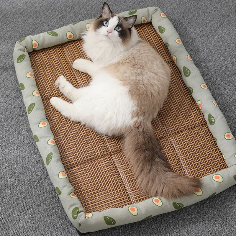 Anti-Scratch Non-Slip Washable Mattress Summer Rattan Pet Cooling Mat_12