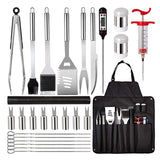 26 Pieces Set Stainless Steel Barbecue Grilling Tools and Accessories with Carry Bag_0