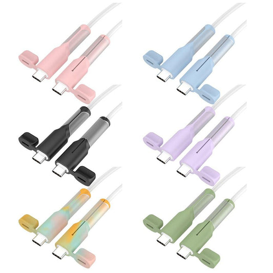 Silicone Anti-break Charging Cable Protective Cover With Dust Cap_0