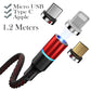 3-in-1 Fast Charging Magnetic Cable Charger for Micro USB, Type C and for Apple Devices iPhone 12 11 Pro XS Max_8