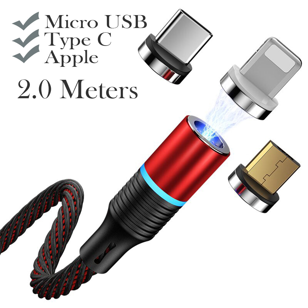 3-in-1 Fast Charging Magnetic Cable Charger for Micro USB, Type C and for Apple Devices iPhone 12 11 Pro XS Max_9