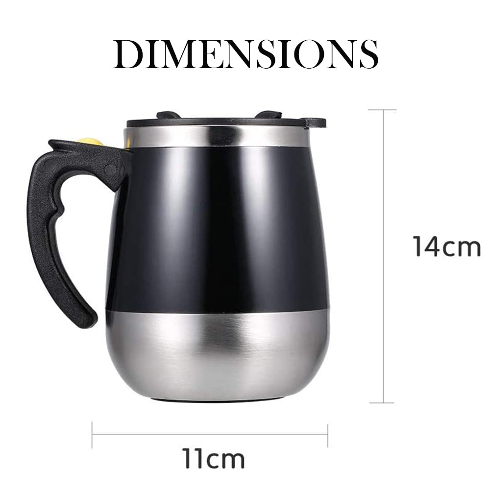 Hot and Cold Battery Operated Magnetic Stainless Steel Self Stirring Mug for Coffee, Tea and Juice_10