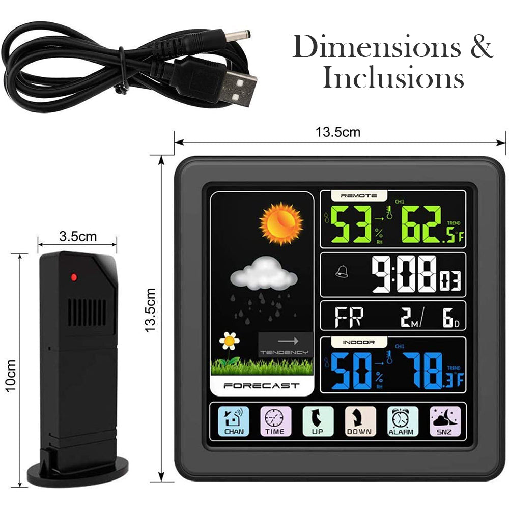 Digital Wireless Colored Weather Clock Creative Thermometer Forecast Station- USB Interface_15