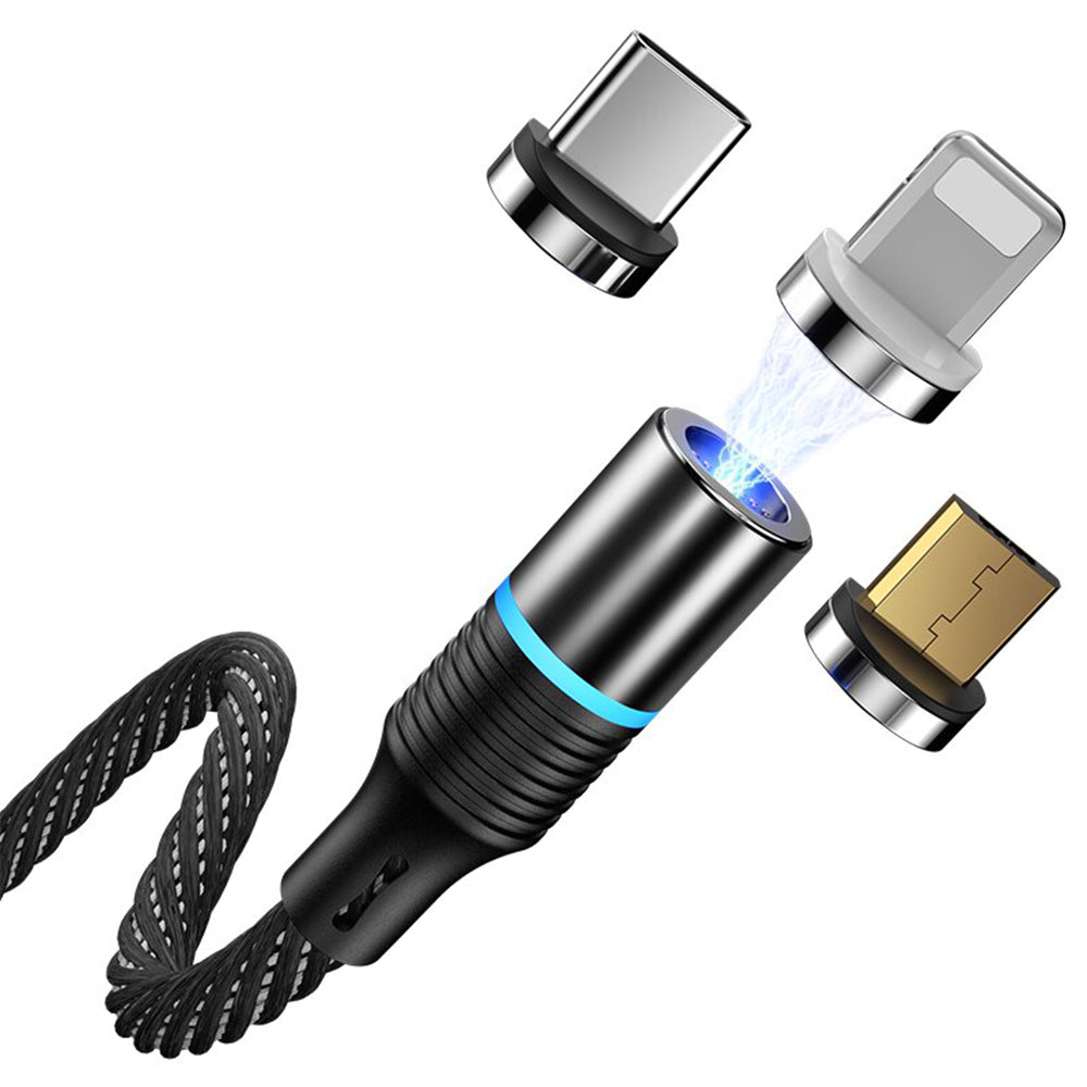 3-in-1 Fast Charging Magnetic Cable Charger for Micro USB, Type C and for Apple Devices iPhone 12 11 Pro XS Max_1