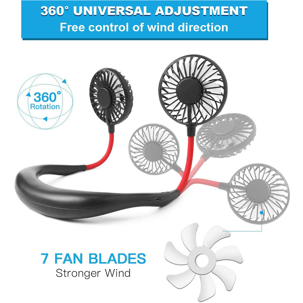 2-in-1 Hanging and Desktop Standing Adjustable USB Rechargeable Portable Neck Fan_14