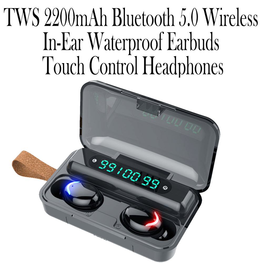 TWS 2200mAh Bluetooth 5.0 Wireless In-Ear Waterproof Earbuds Touch Control Headphones_1