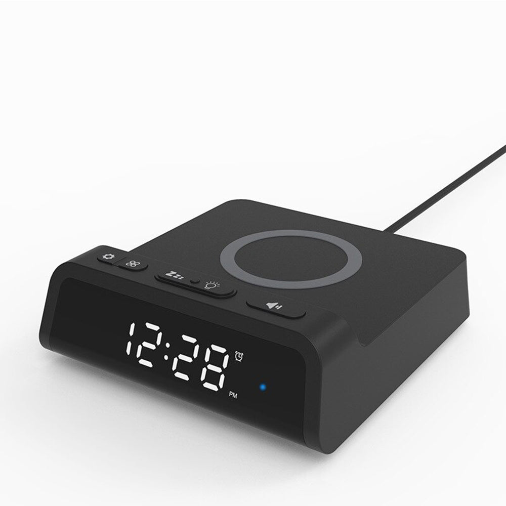Digital Alarm Clock with Wireless Charger for QI Devices- USB Powered_1