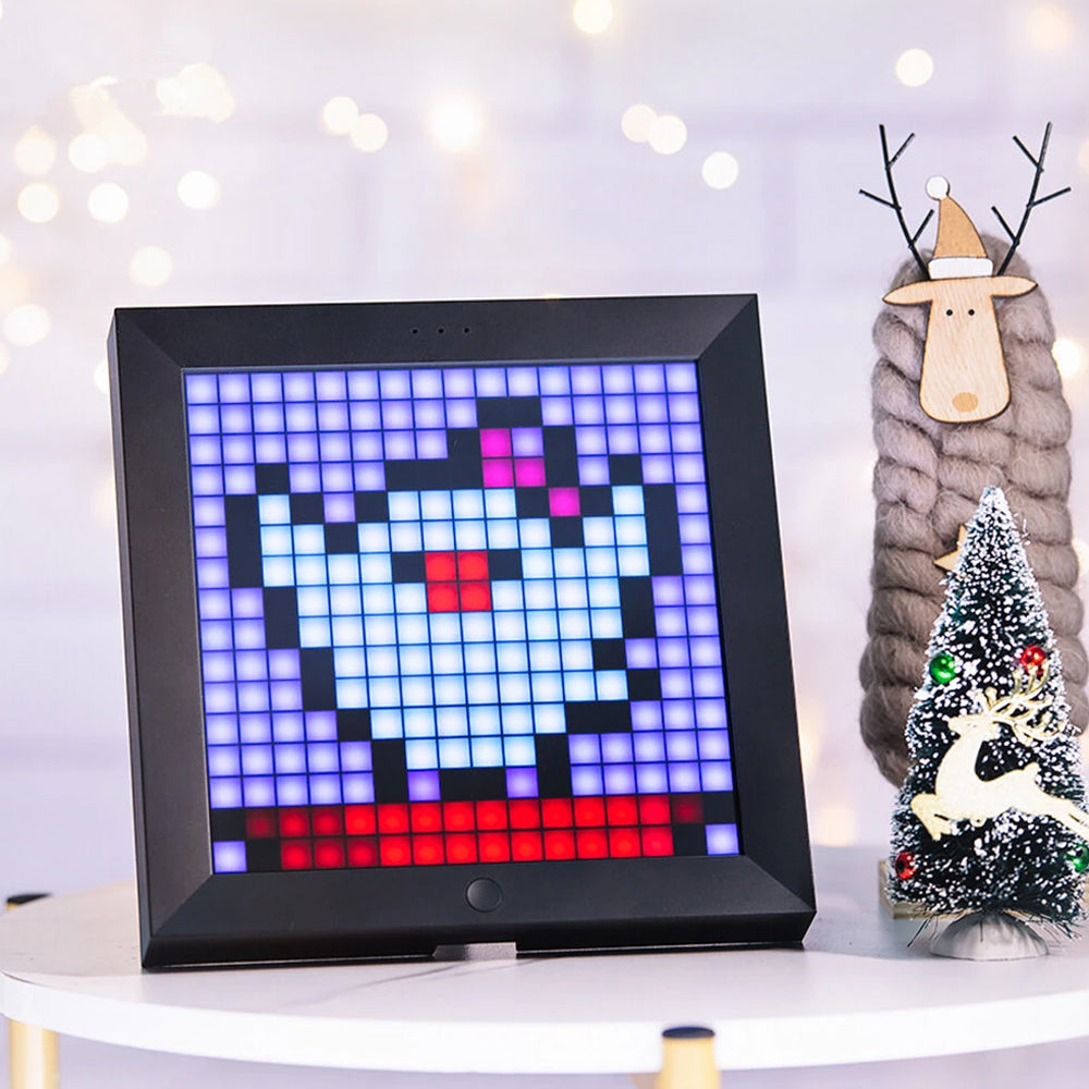 Pixel Bluetooth Photo Frame with Colorful LED Wall Clock- USB Charging_3