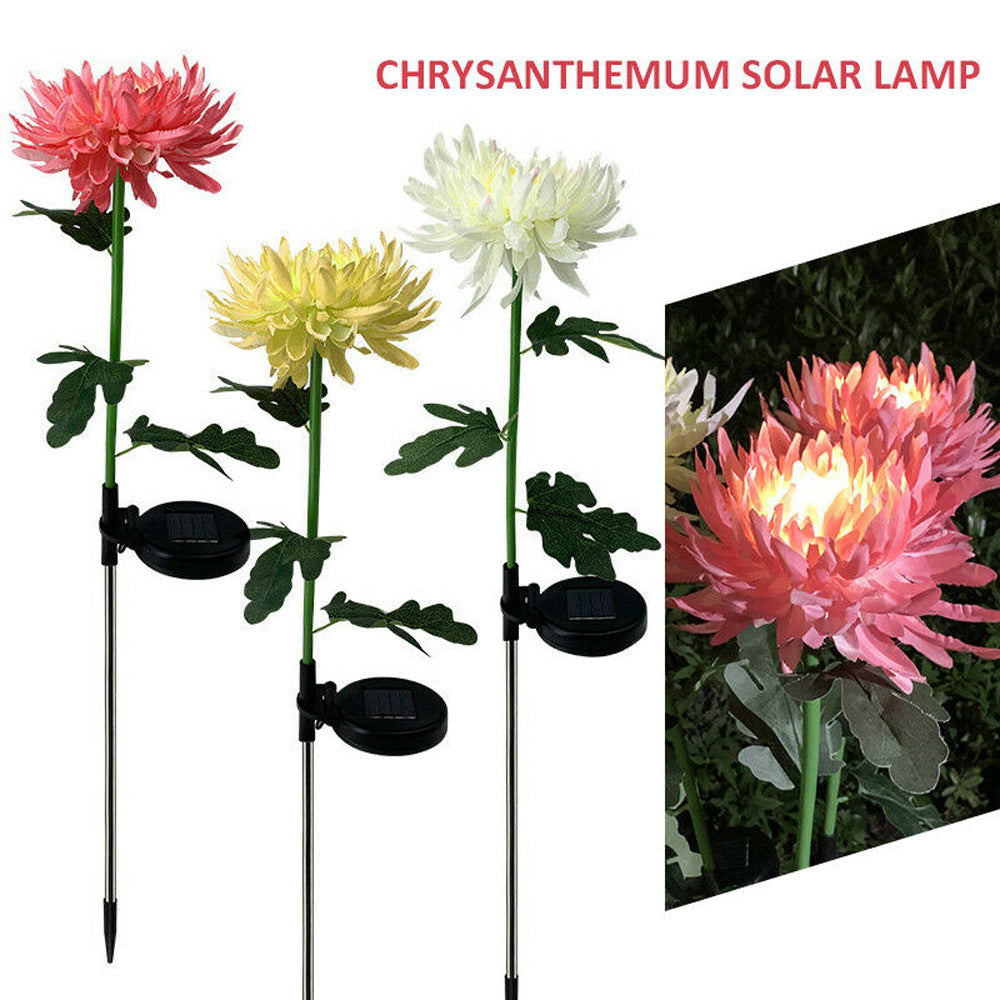 Waterproof Solar Powered Chrysanthemum Garden Stake Lights_8