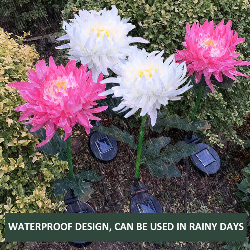 Waterproof Solar Powered Chrysanthemum Garden Stake Lights_11