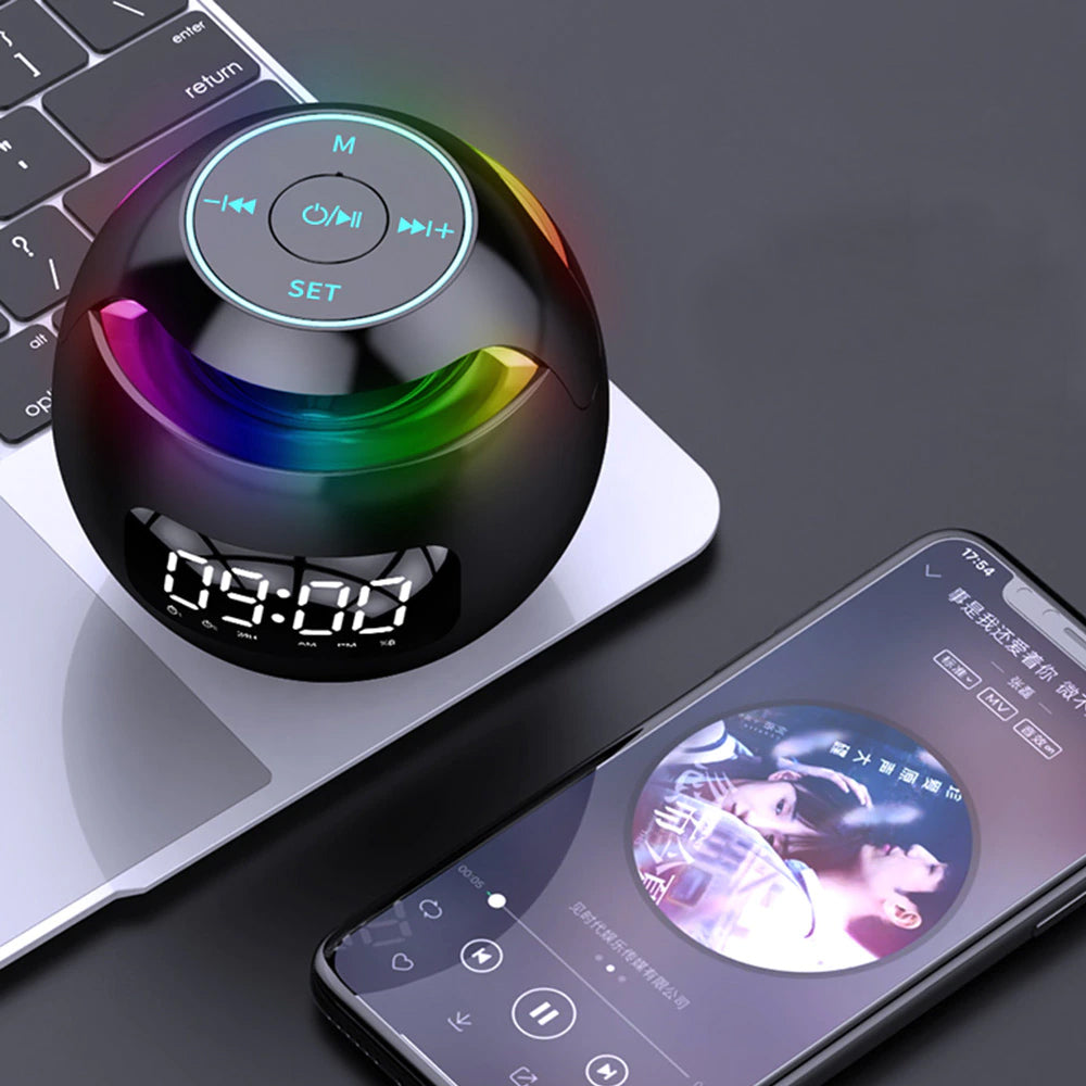 Wireless USB Rechargeable Spherical Speaker and Digital Clock_3