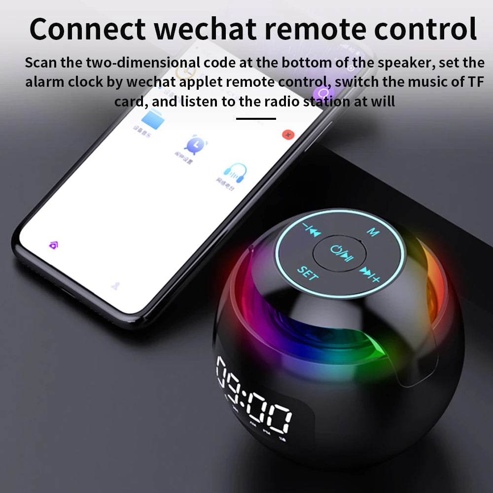Wireless USB Rechargeable Spherical Speaker and Digital Clock_15