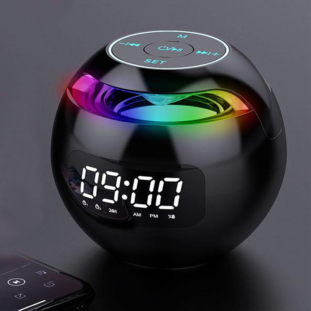 Wireless USB Rechargeable Spherical Speaker and Digital Clock_5