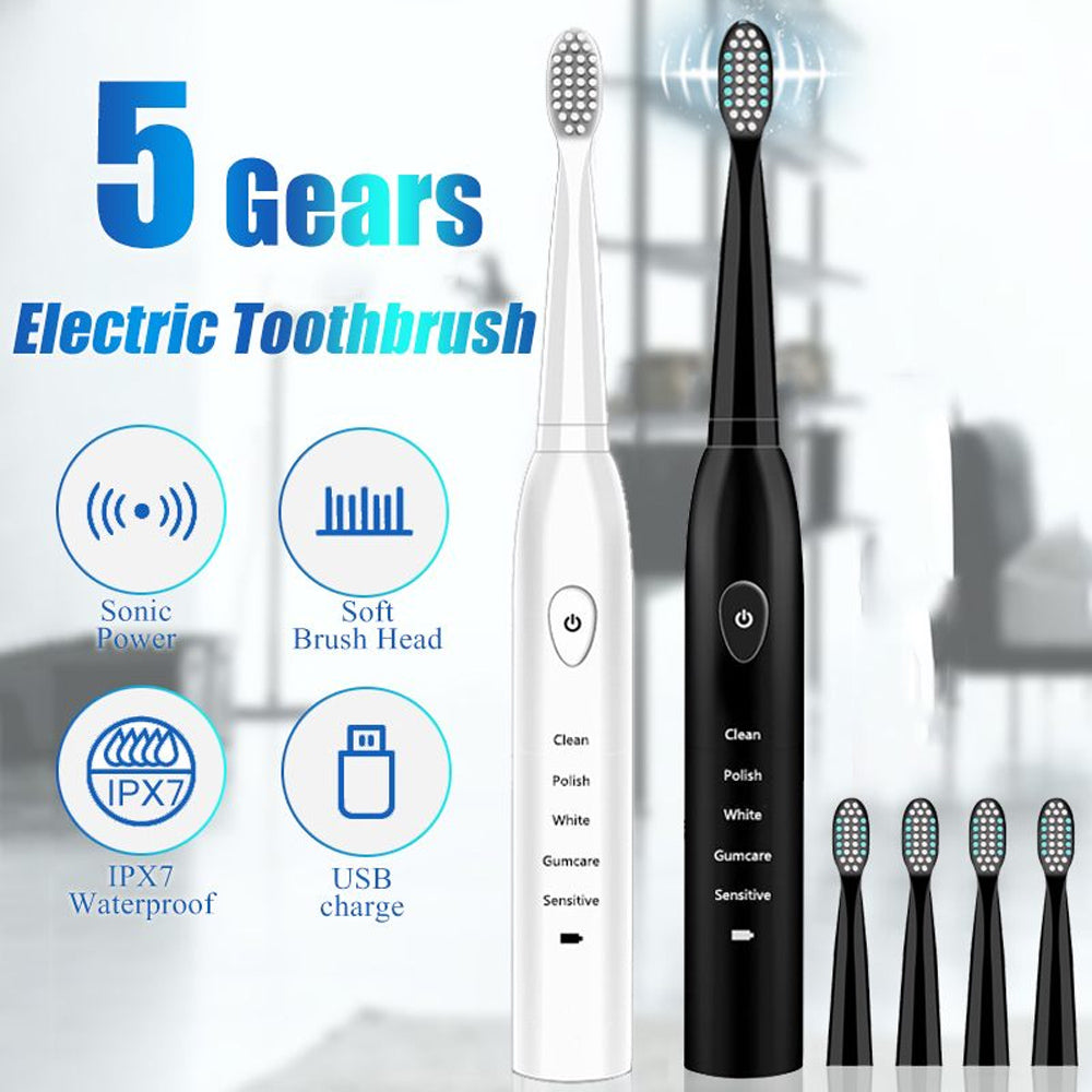 Ultrasonic Rechargeable Electronic Washable Toothbrush- USB Charging_6