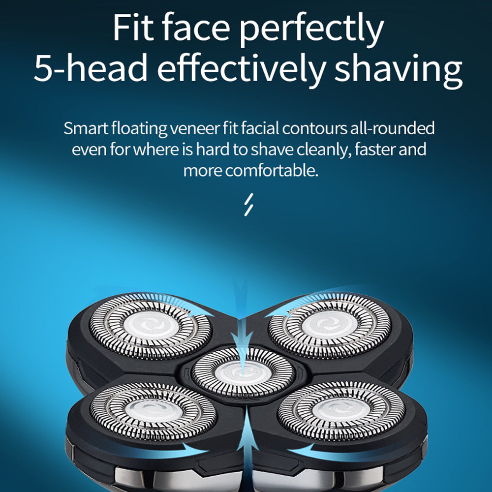 5-in-1 USB Rechargeable Digital Display Wet and Dry Electric Hair Shaver_9