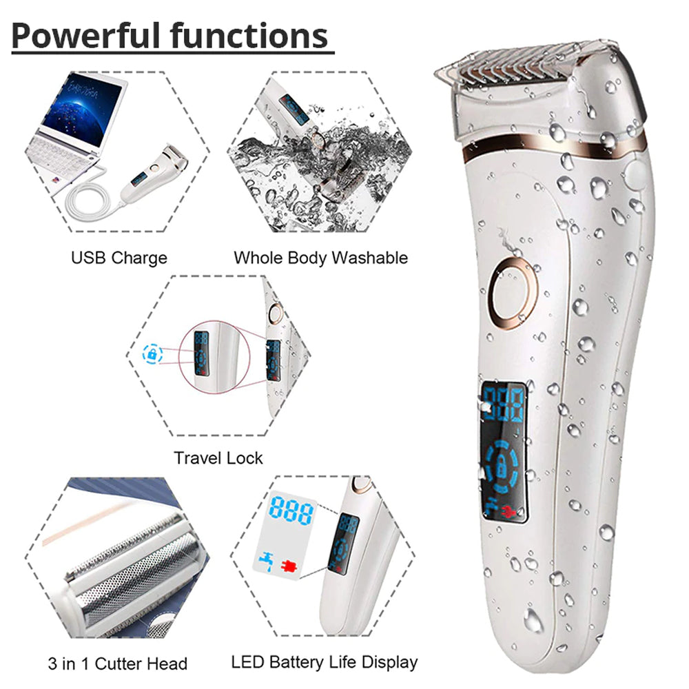 USB Charging Electric Waterproof Hair Trimmer Shaver with LCD Display_15
