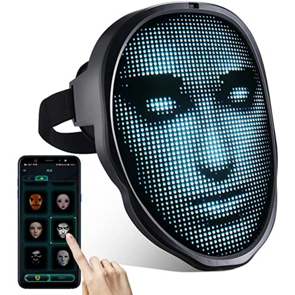 LED Face Transforming Luminous Face Mask for Parties- Battery Powered/USB Rechargeable_0
