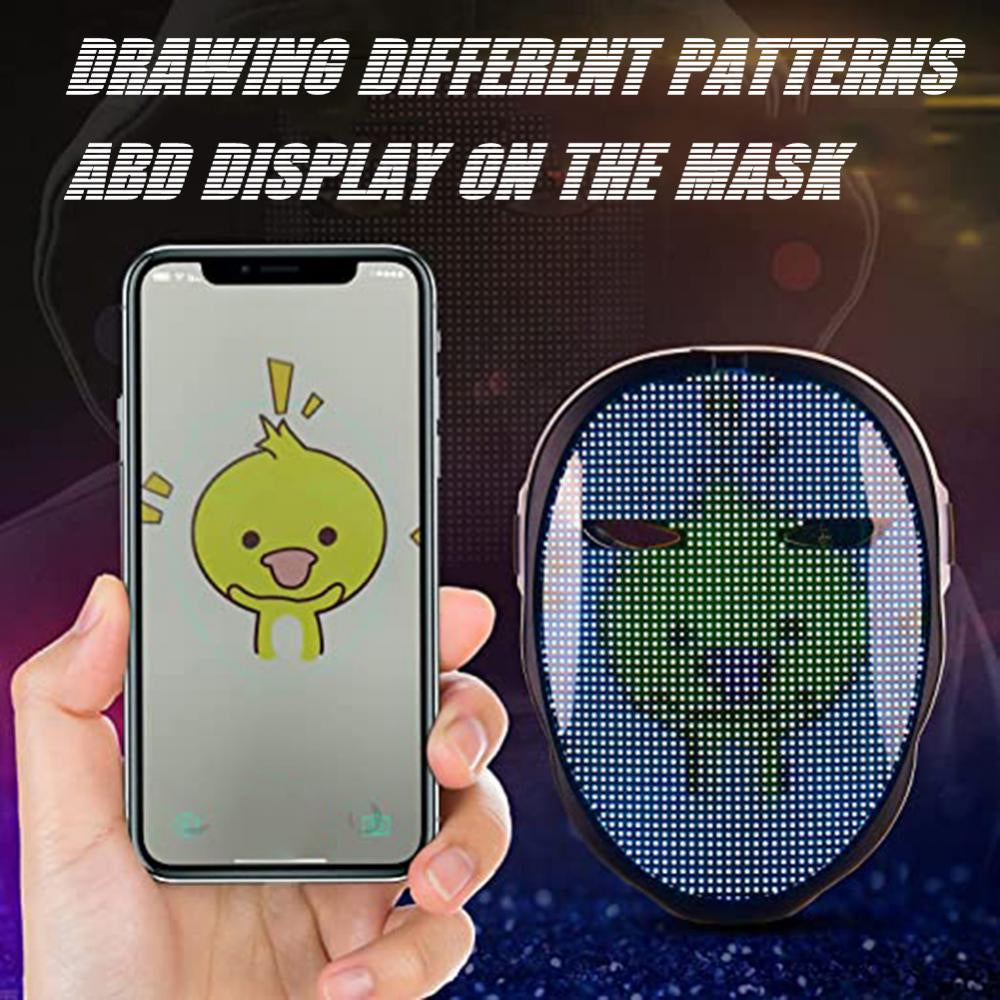 LED Face Transforming Luminous Face Mask for Parties- Battery Powered/USB Rechargeable_5