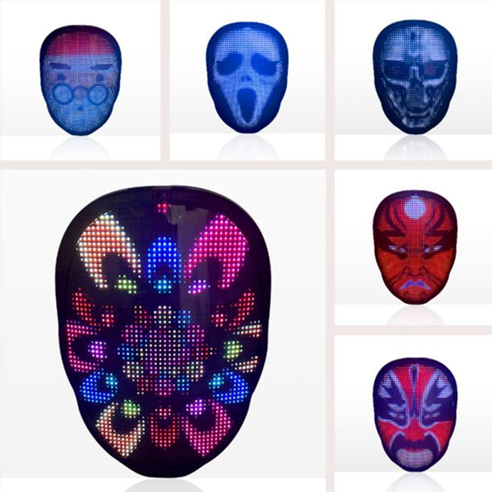 LED Face Transforming Luminous Face Mask for Parties- Battery Powered/USB Rechargeable_8