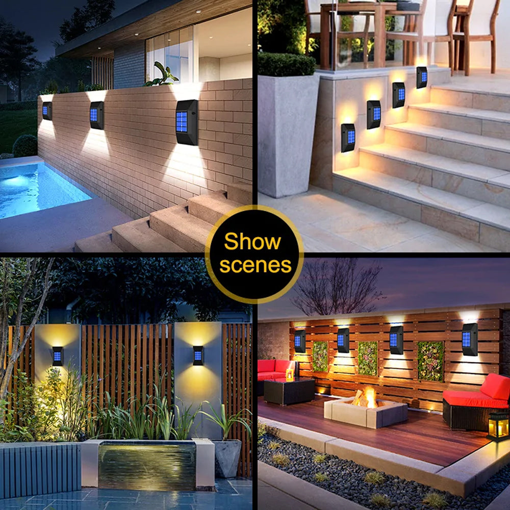 2pcs LED Outdoor Garden Solar Powered LED Wall Lamps_11
