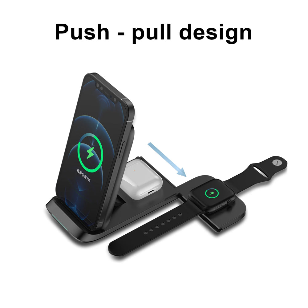 3-in-1 Fast Charging Wireless Charging Station for Qi Devices- USB Powered_10