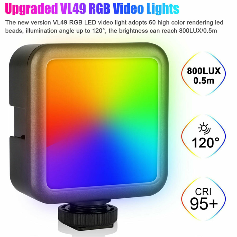 VL49 Portable RGB Video Lights Mini Camera Video Lights- USB Charging_10