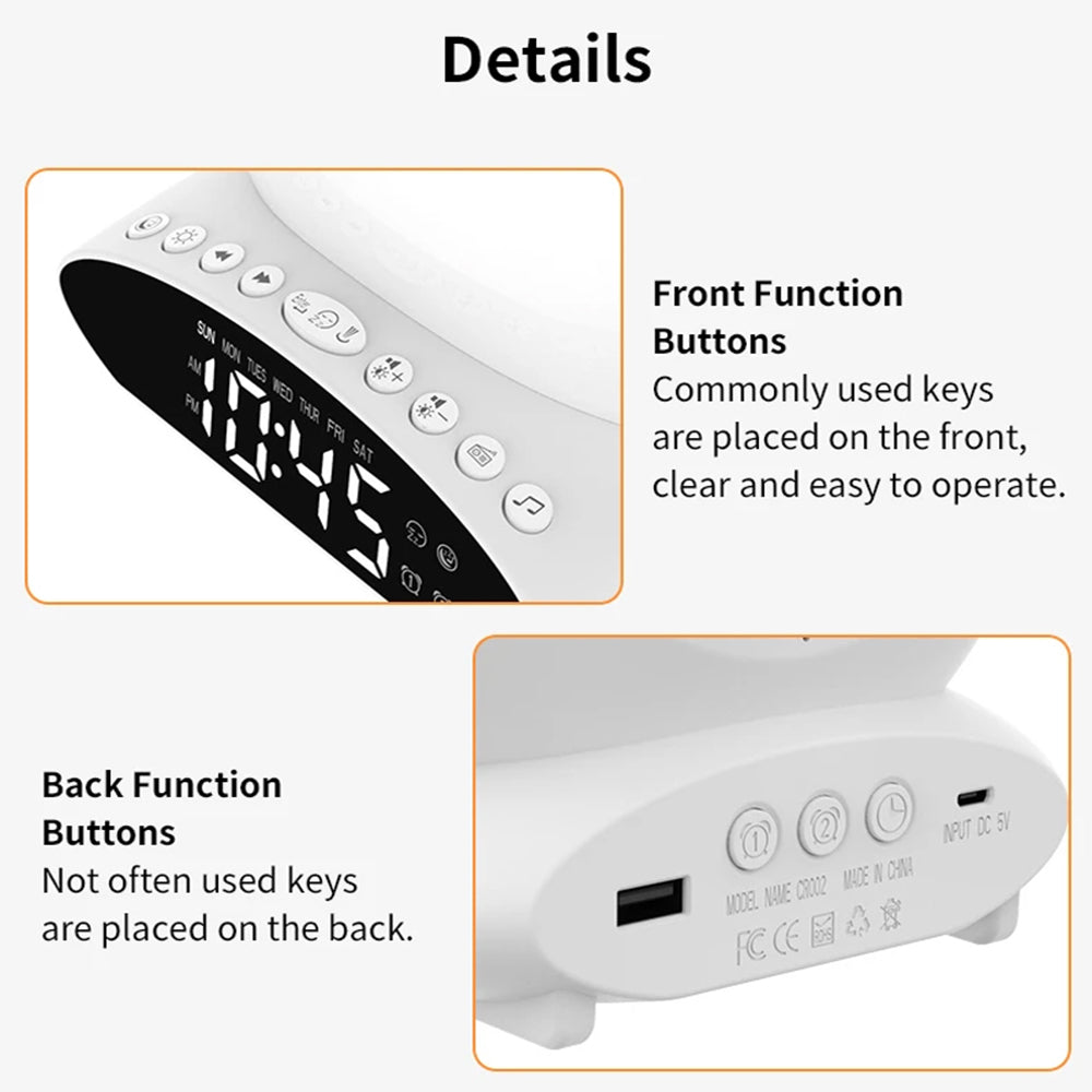 5-in-1 Multifunctional Digital Display Alarm Clock and LED Lamp (USB Power Supply)_17