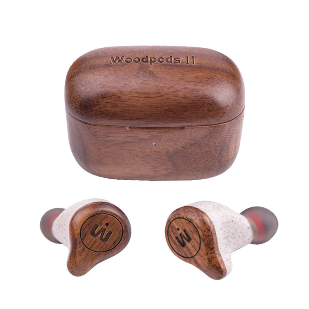 TWS Bluetooth Wooden Designed Earphones with USB Charging Case_2