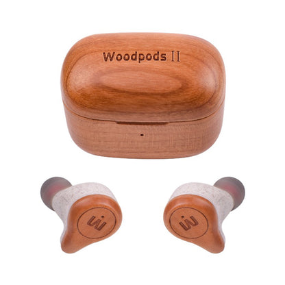 TWS Bluetooth Wooden Designed Earphones with USB Charging Case_1