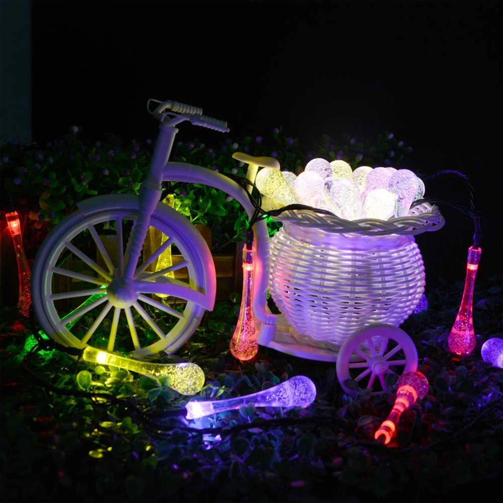 Solar Powered Outdoor Fairy LED Droplights Garden Decor_13