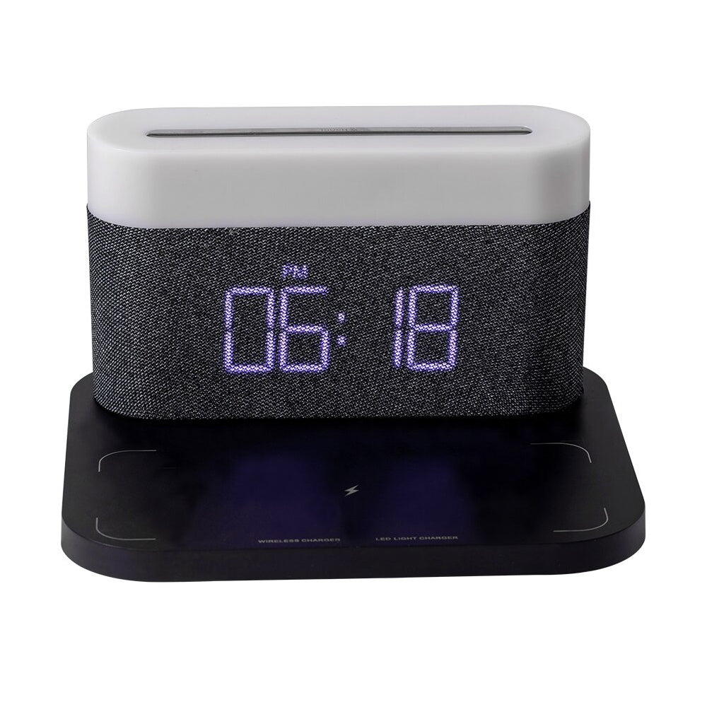 3-in-1 Wireless Charger Alarm Clock and Adjustable Night Light- USB Power Supply_0