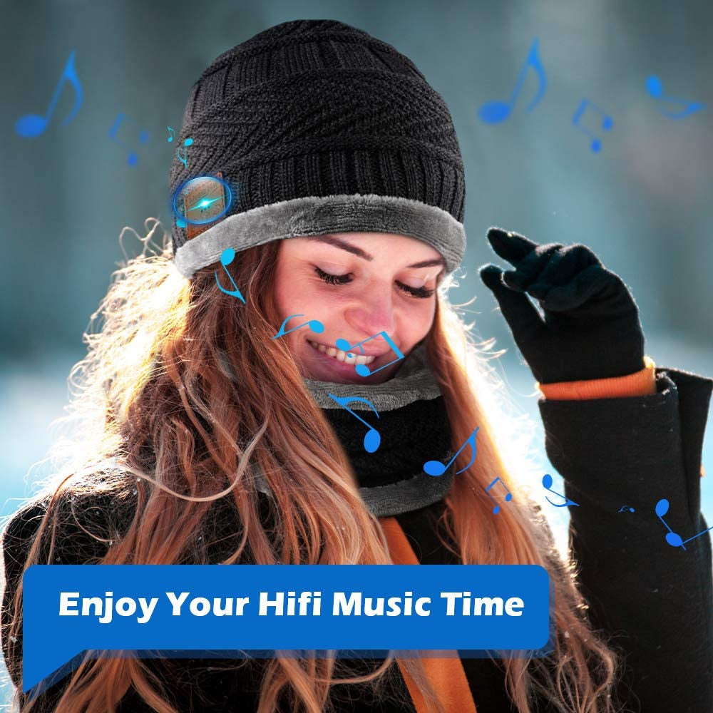 Wireless Bluetooth Musical Knitted Wearable Washable Hat- USB Charging_3