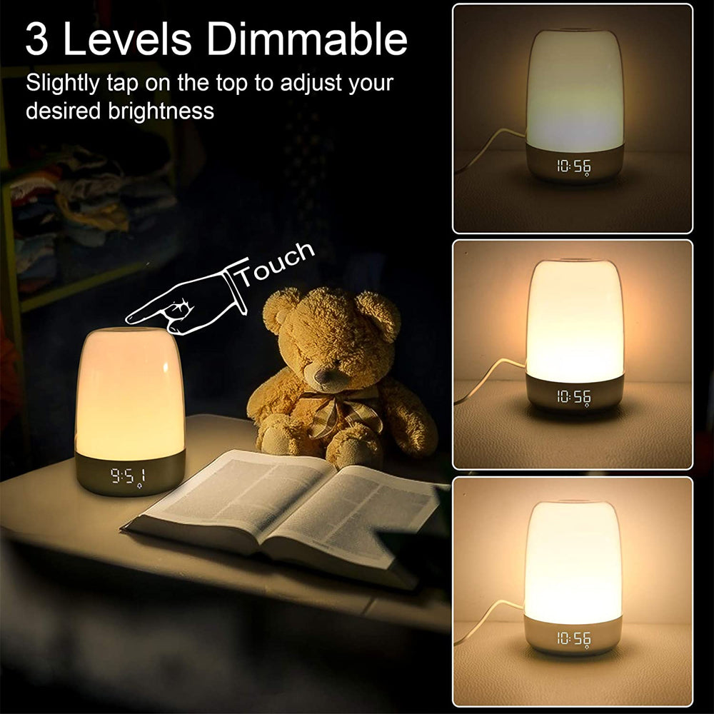 Dimmable Bedside Touch Night Light and Alarm Clock- USB Charging_16