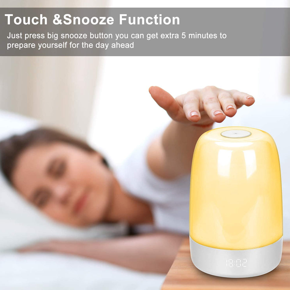 Dimmable Bedside Touch Night Light and Alarm Clock- USB Charging_13