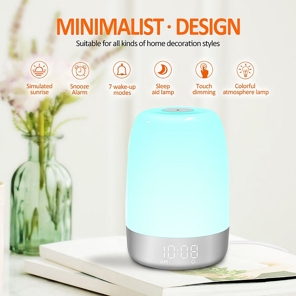 Dimmable Bedside Touch Night Light and Alarm Clock- USB Charging_15