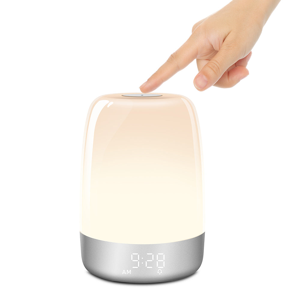 Dimmable Bedside Touch Night Light and Alarm Clock- USB Charging_1