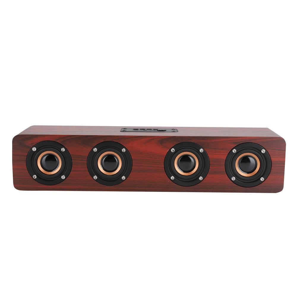 W8 Wooden Wireless Heavy Bass Speaker and Subwoofer- USB Charging_0