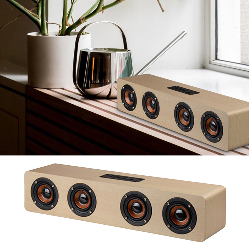 W8 Wooden Wireless Heavy Bass Speaker and Subwoofer- USB Charging_3