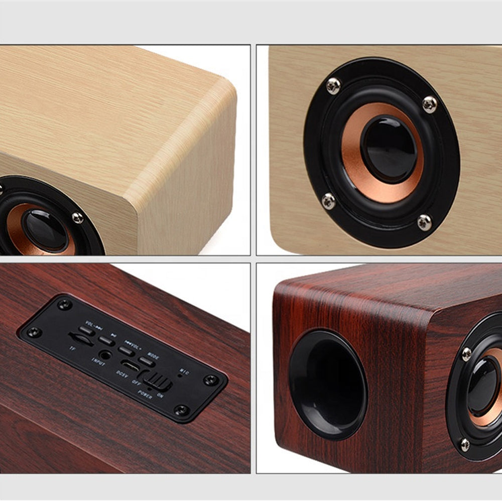 W8 Wooden Wireless Heavy Bass Speaker and Subwoofer- USB Charging_7