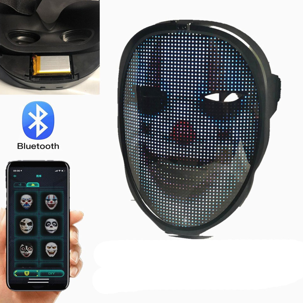 LED Face Transforming Luminous Face Mask for Parties- Battery Powered/USB Rechargeable_25