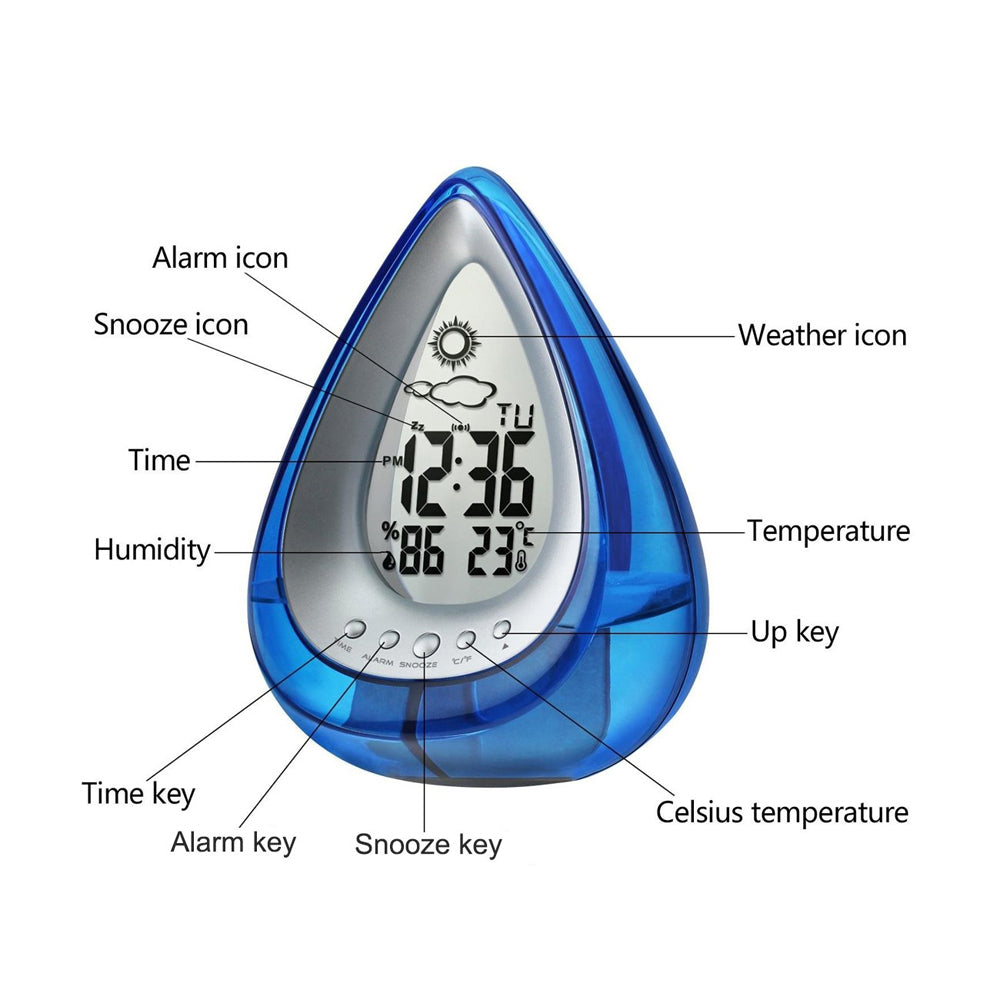 Water Operated Digital Clock Alarm Clock Time Date Temperature_8