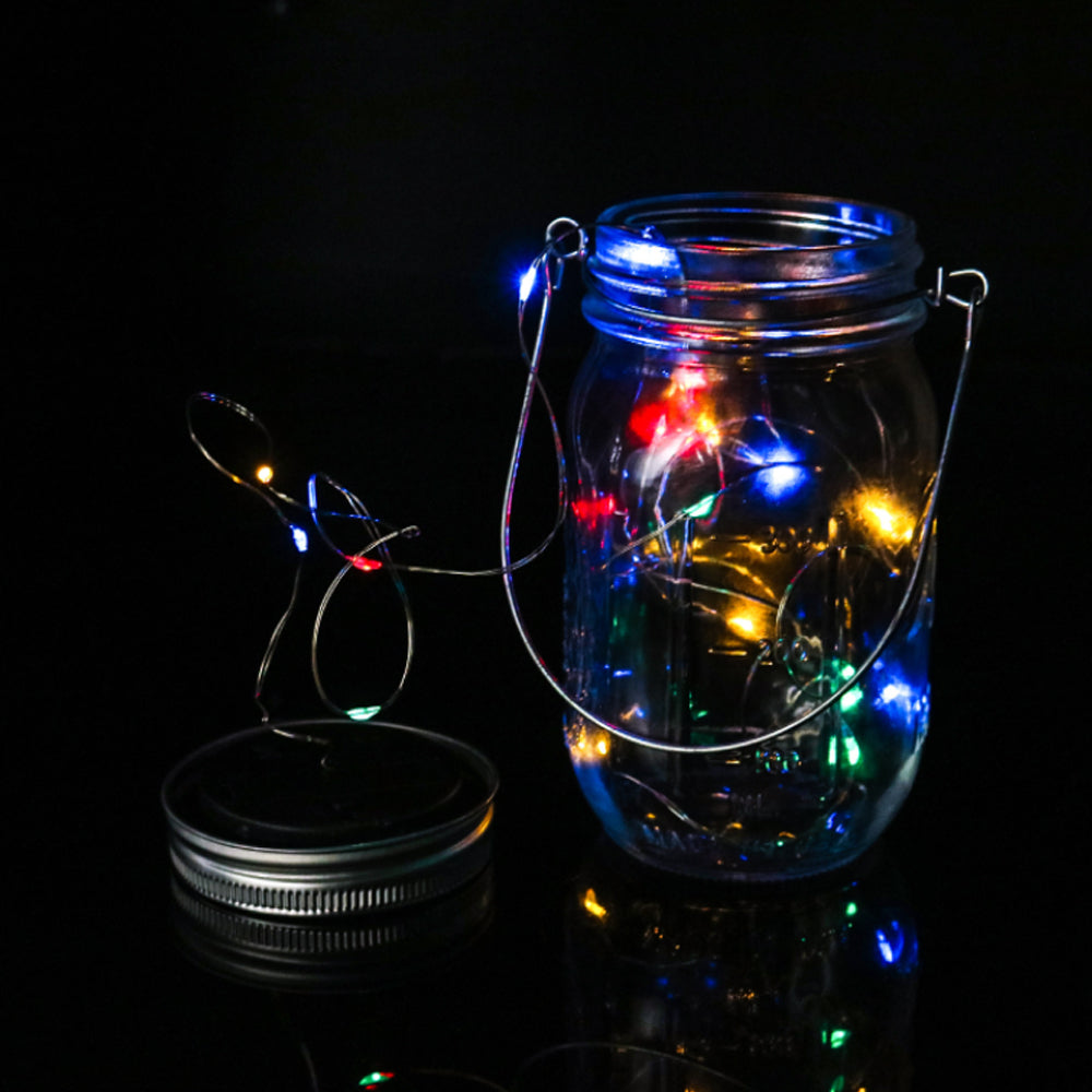 Solar Powered Mason Jar LED Decorative Fairy Lights Set_2