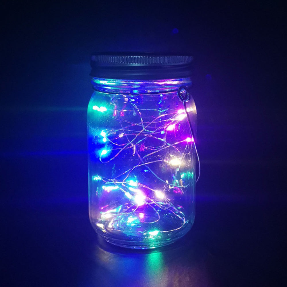 Solar Powered Mason Jar LED Decorative Fairy Lights Set_4