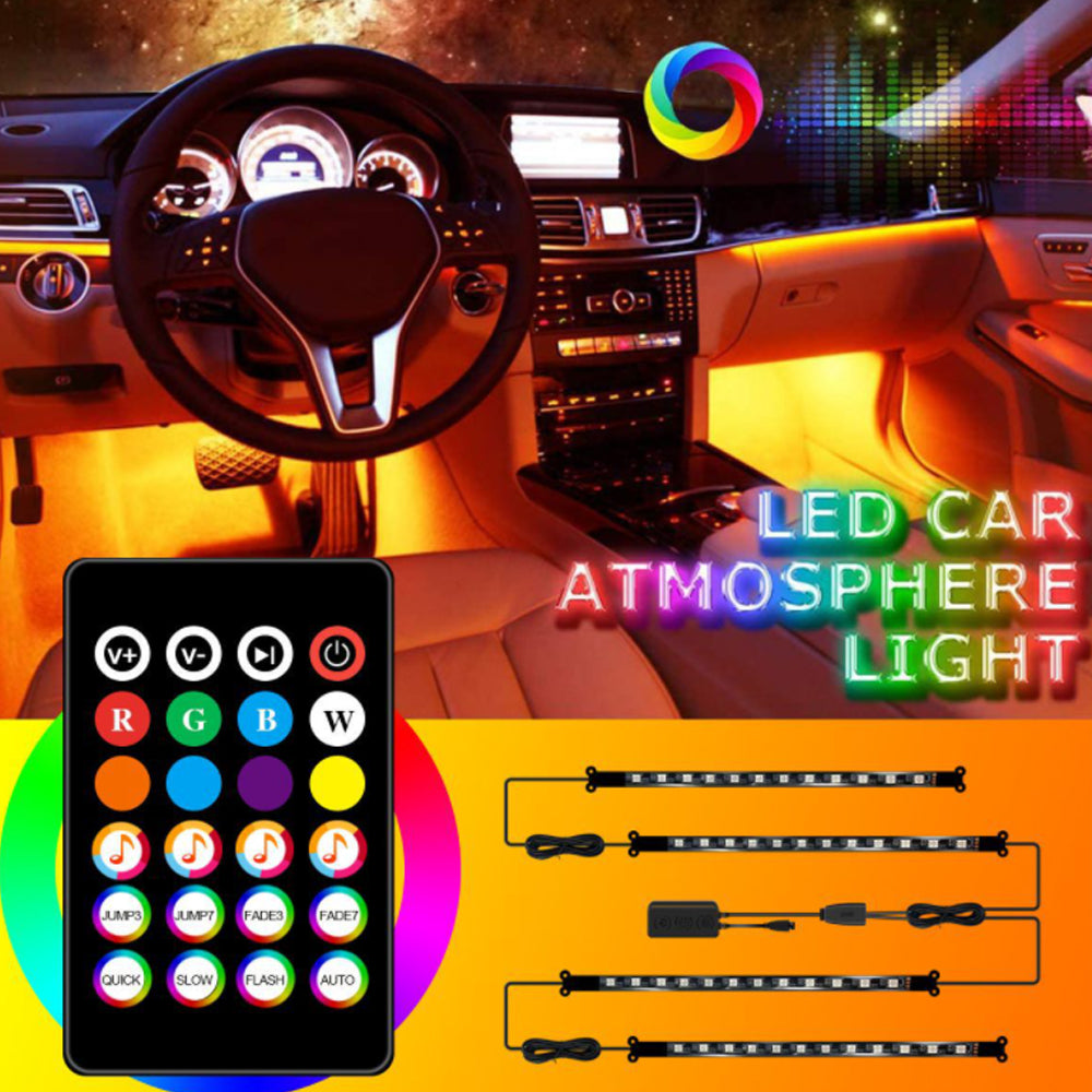 USB/Car Plug Remote Controlled Car Interior LED Strip Light_9