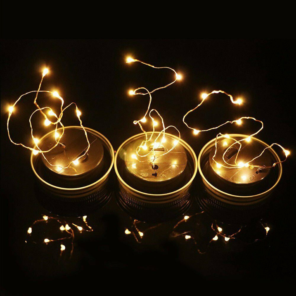 Solar Powered Mason Jar LED Decorative Fairy Lights Set_8