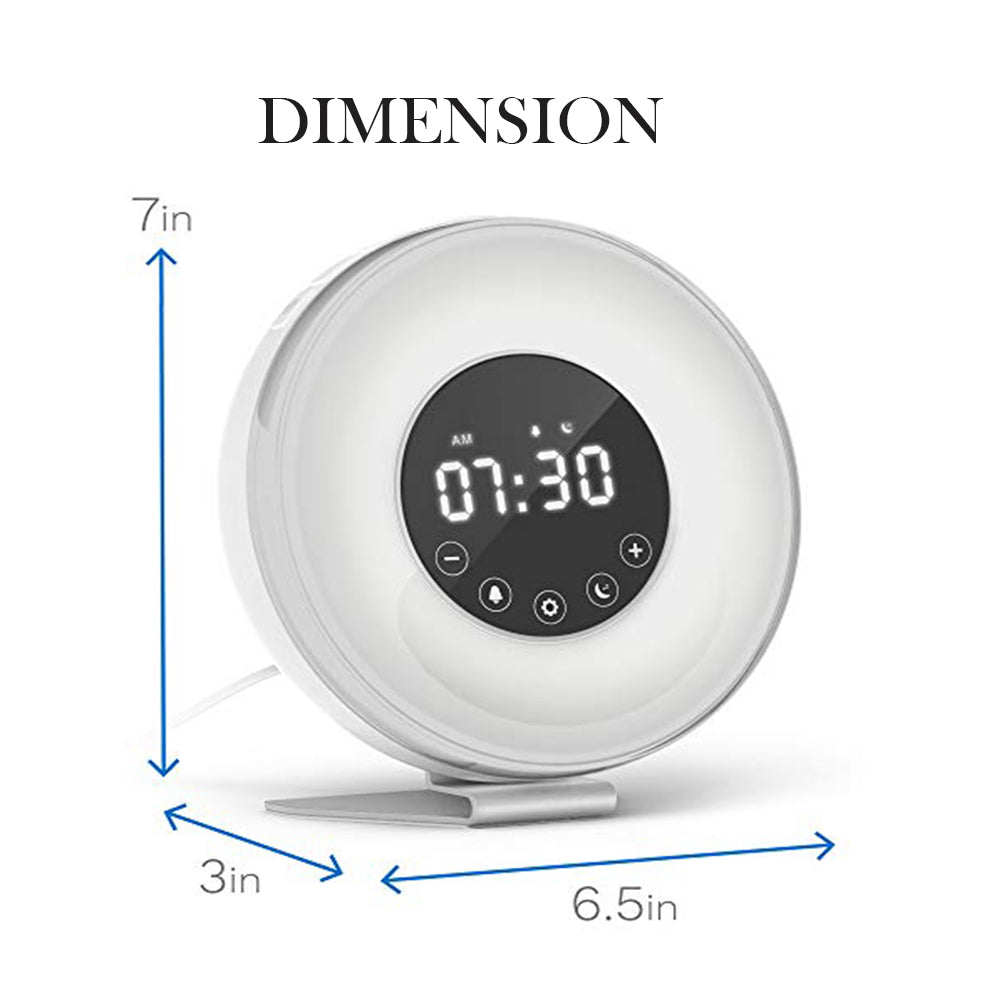 Touch Sensor Digital Alarm Clock Sunrise Sunset Simulator LED Lighting(USB Power Supply)_9