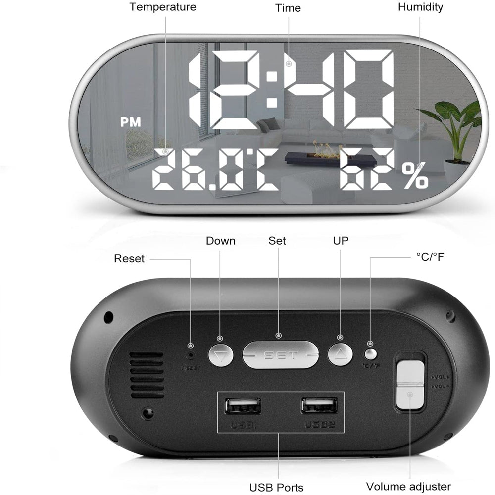 USB Plugged-in Digital LED Alarm Clock with USB Charging_11