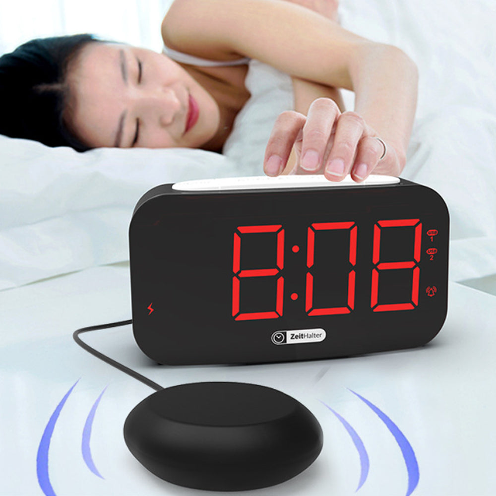 USB Plugged-in Digital Alarm Clock with Bed Vibrating Function_5